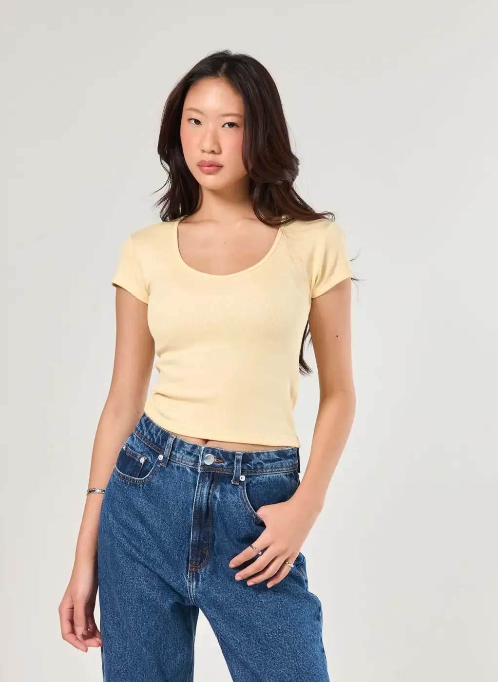 Blusa Manga Curta Canelada