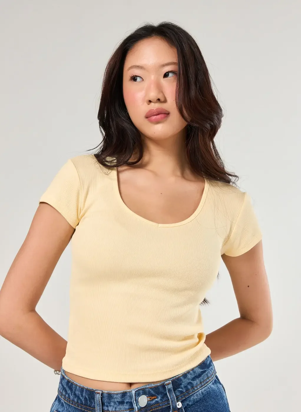 Blusa Manga Curta Canelada