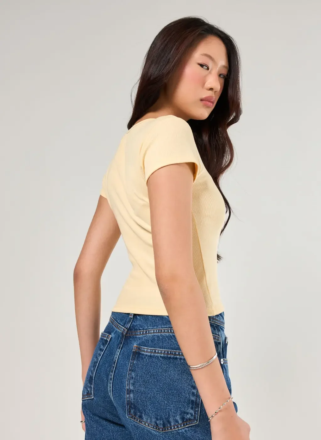 Blusa Manga Curta Canelada