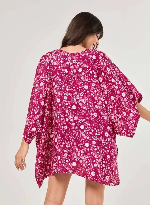 Kimono Magenta Estampa Mística