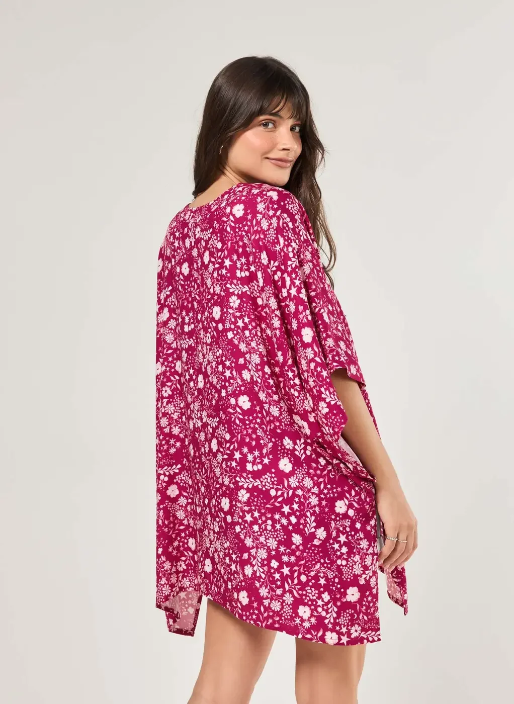 Kimono Magenta Estampa Mística