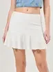 Saia Texturizada Off-White Com Babado
