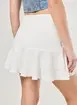 Saia Texturizada Off-White Com Babado