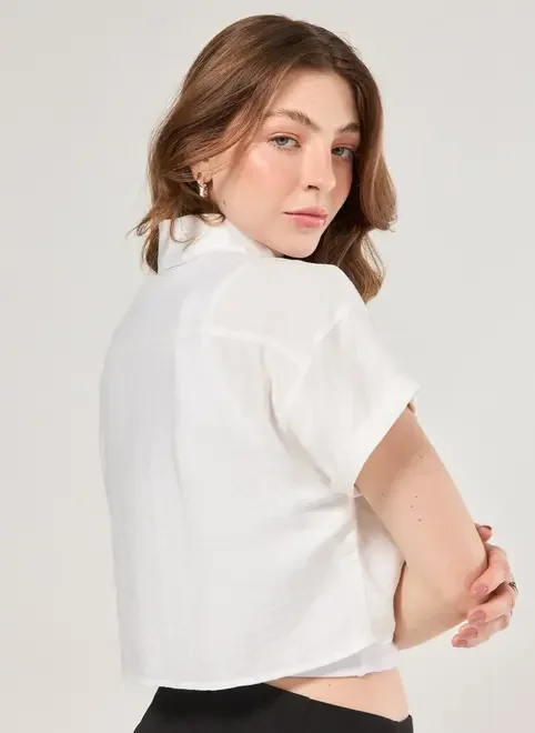Camisa Cropped Off-White