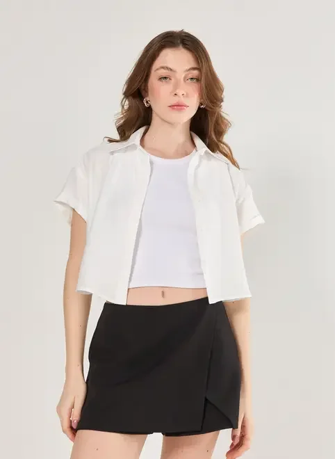 Camisa Cropped Off-White