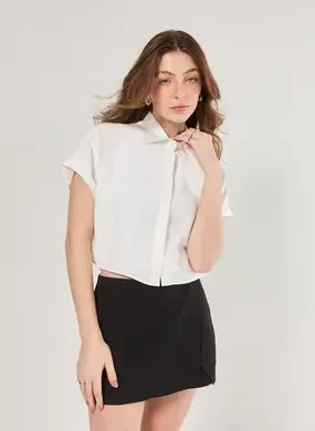 Camisa Cropped Off-White