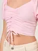 Cropped Rosa Com Franzido