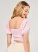 Cropped Rosa Com Franzido