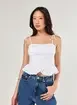Cropped Off-White Corsetada Babado