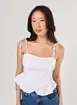 Cropped Off-White Corsetada Babado