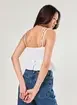 Cropped Off-White Corsetada Babado