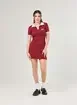 Vestido Malha Bordô Gola Polo