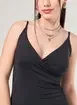 Vestido Midi Transpassado Em Poliamida