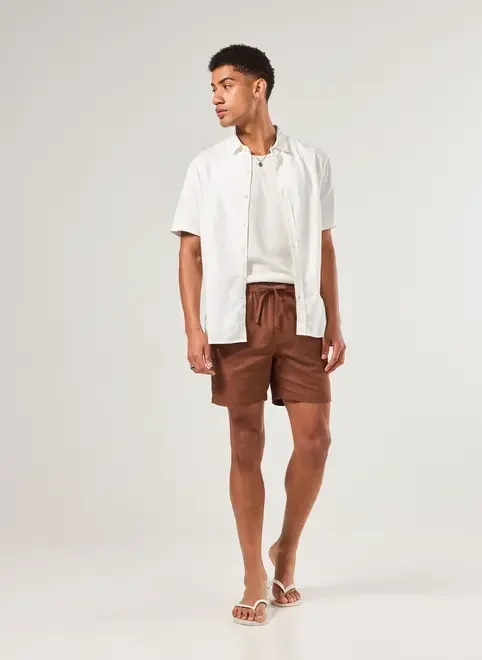 Camisa Linho Off-White Palmeira