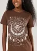 Camiseta Marrom Estampa Mística