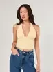 Blusa Frente Única Poliamida Amarelo Manteiga
