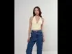 Blusa Frente Única Poliamida Amarelo Manteiga