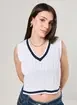 Blusa Estilo Colete Tricô Off-White
