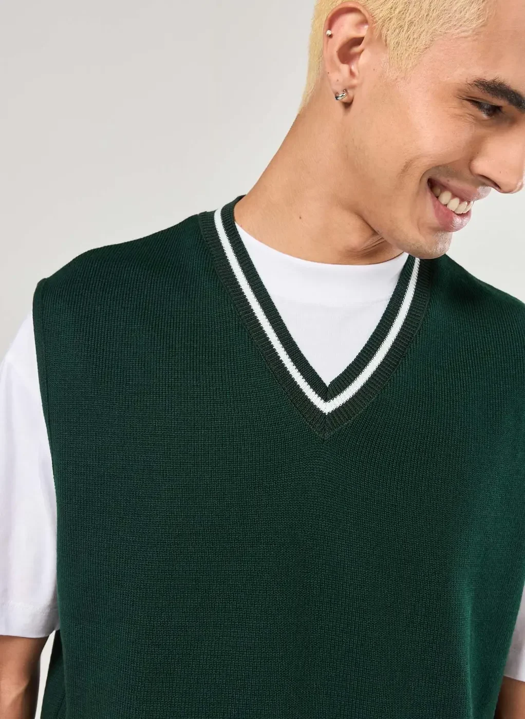 Regata Box Estilo Colete Tricô Verde