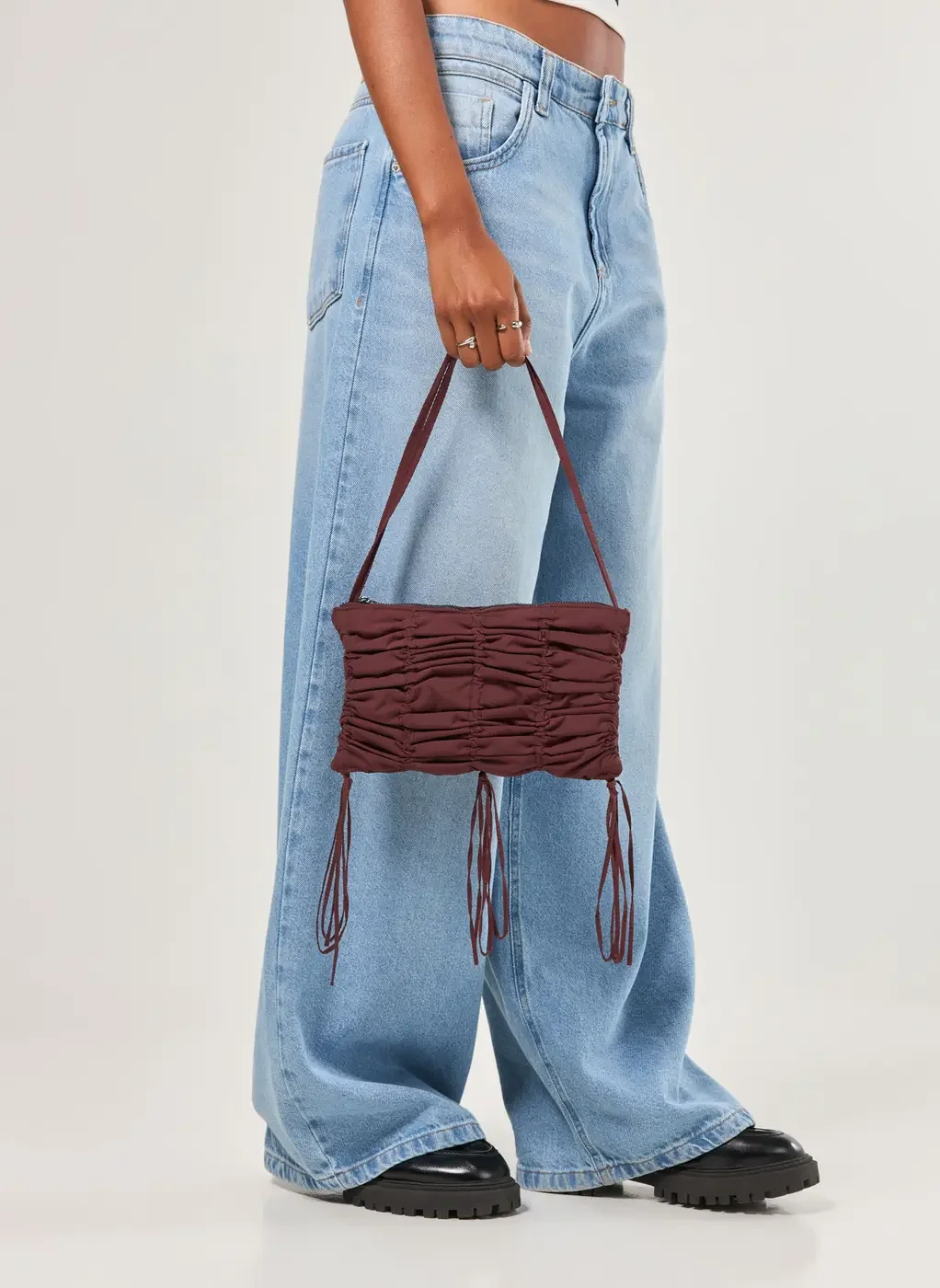 Bolsa Nylon Com Franzidos