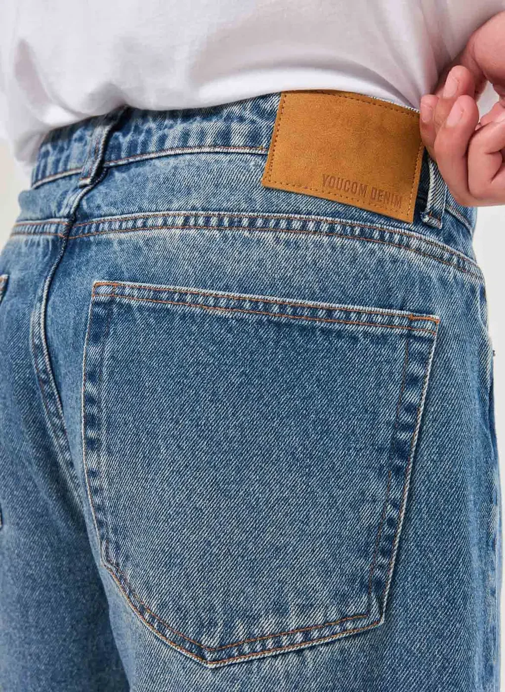 Calça Reta Jeans Médio