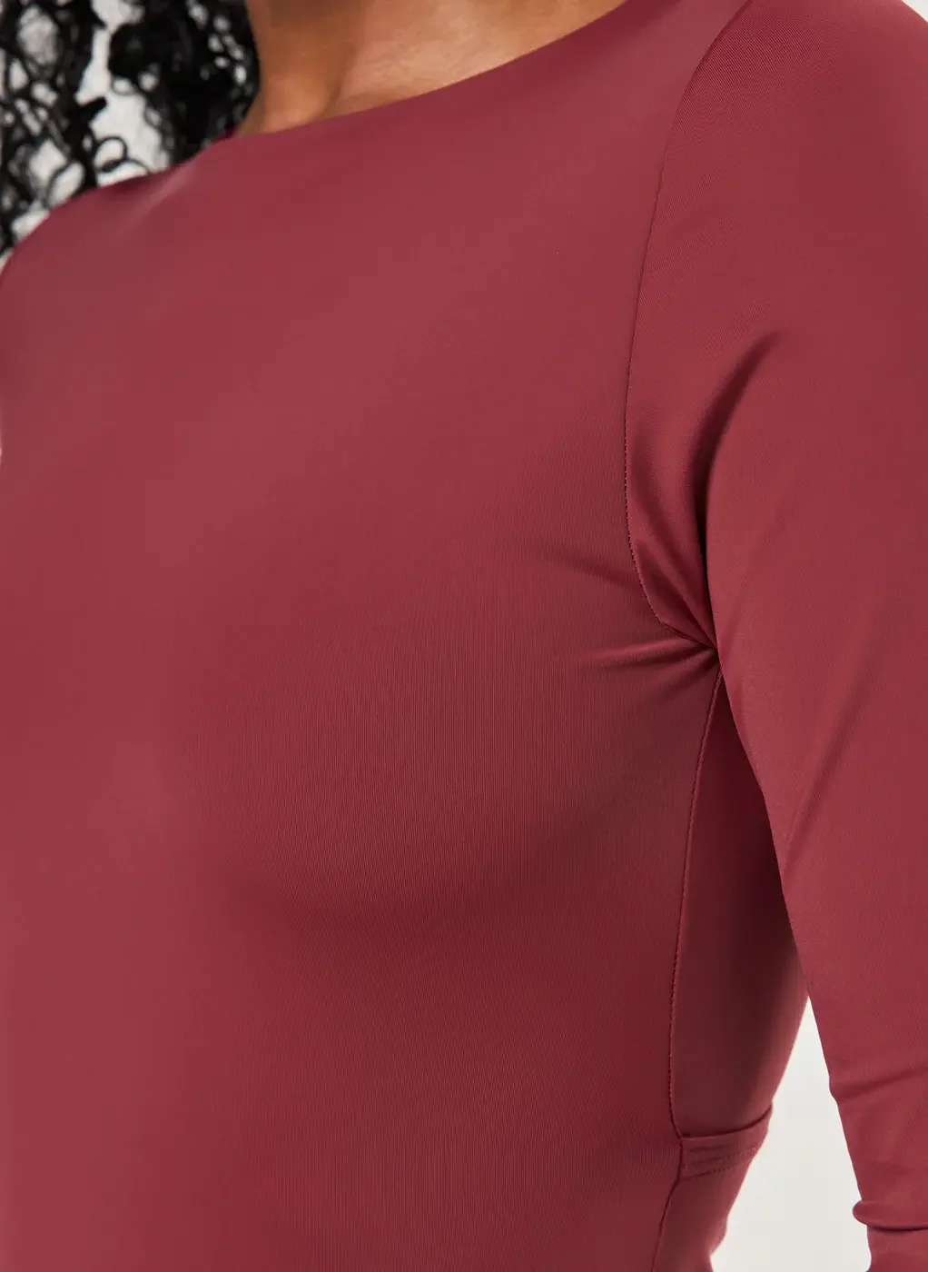 Body Manga Longa Poliamida Costas Abertas