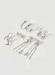 Conjunto 5 Brincos Prateados Universo
