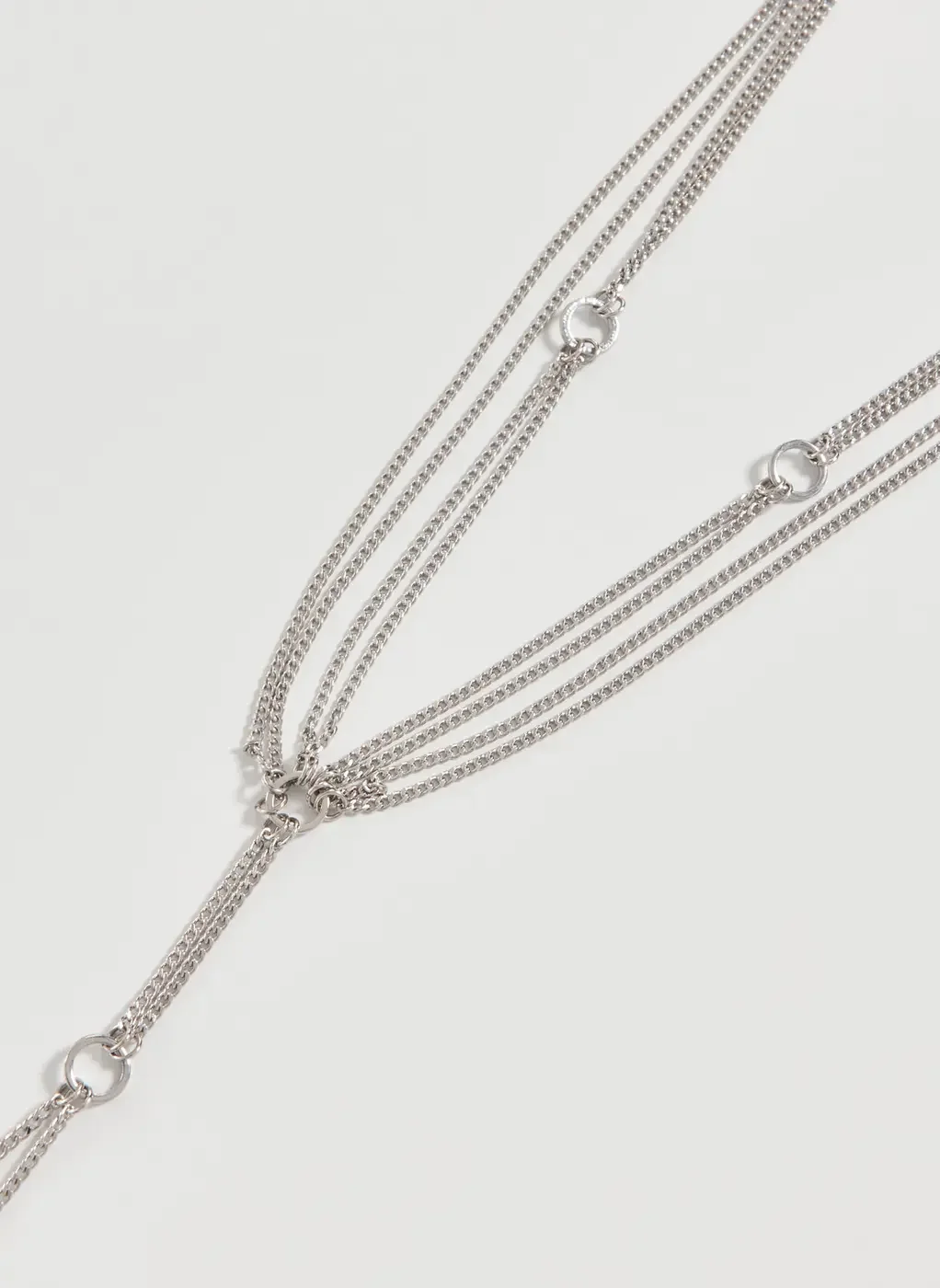 Colar Prateado Gravatinha Correntinhas