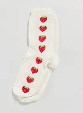Meia Off-White Moranguinhos