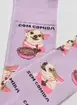 Meia Lilas Doguinho Com Comida
