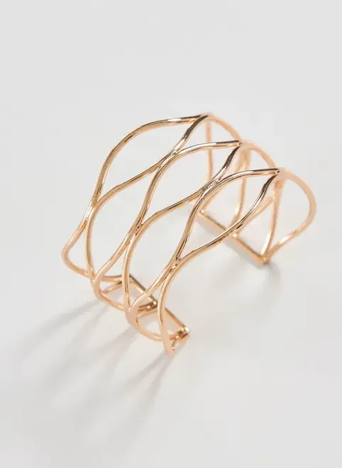 Bracelete Dourado Formas Orgânicas