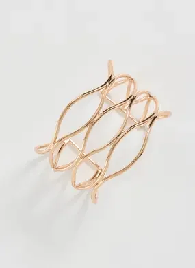 Bracelete Dourado Formas Orgânicas