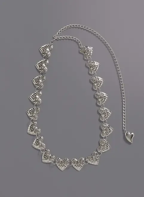 Cinto De Corrente Corações Martelado