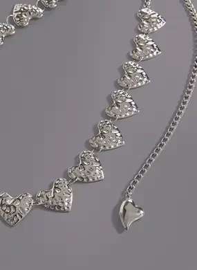 Cinto De Corrente Corações Martelado