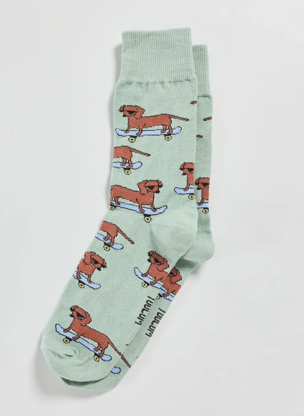 Meia Verde Cachorro Com Skate