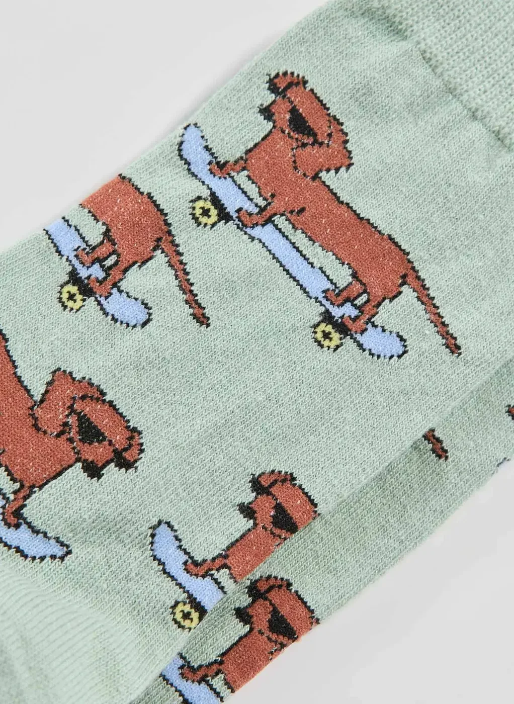 Meia Verde Cachorro Com Skate