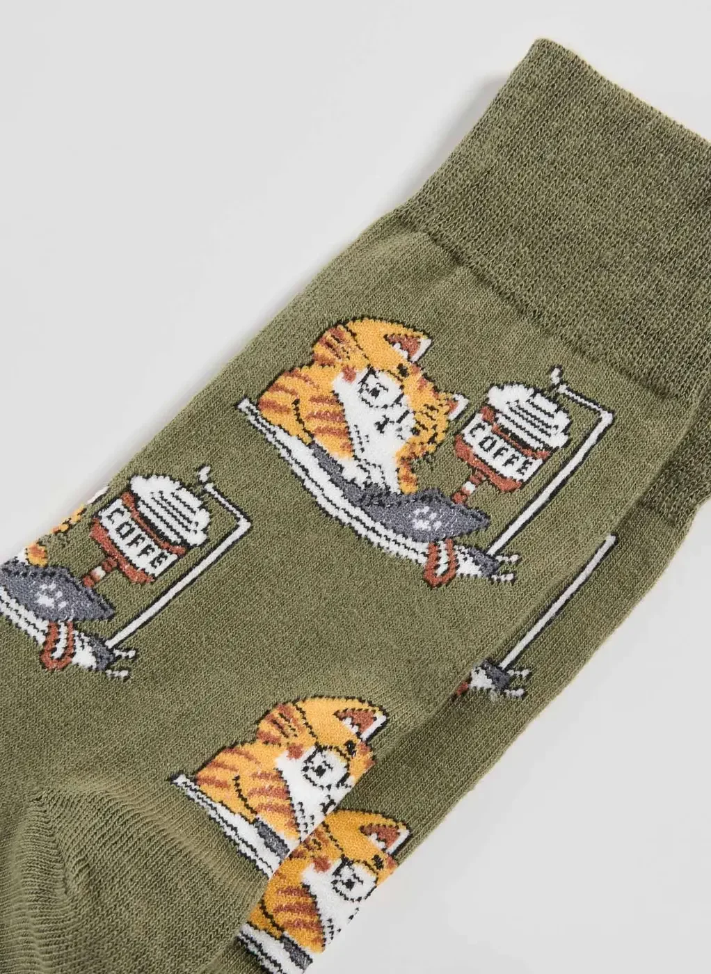 Meia Verde Gato Café Na Veia