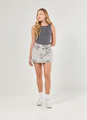 Short Saia Básico Em Jeans