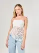 Blusa Branca Assimétrica Com Renda