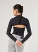 Super Cropped Manga Longa Poliamida Preta