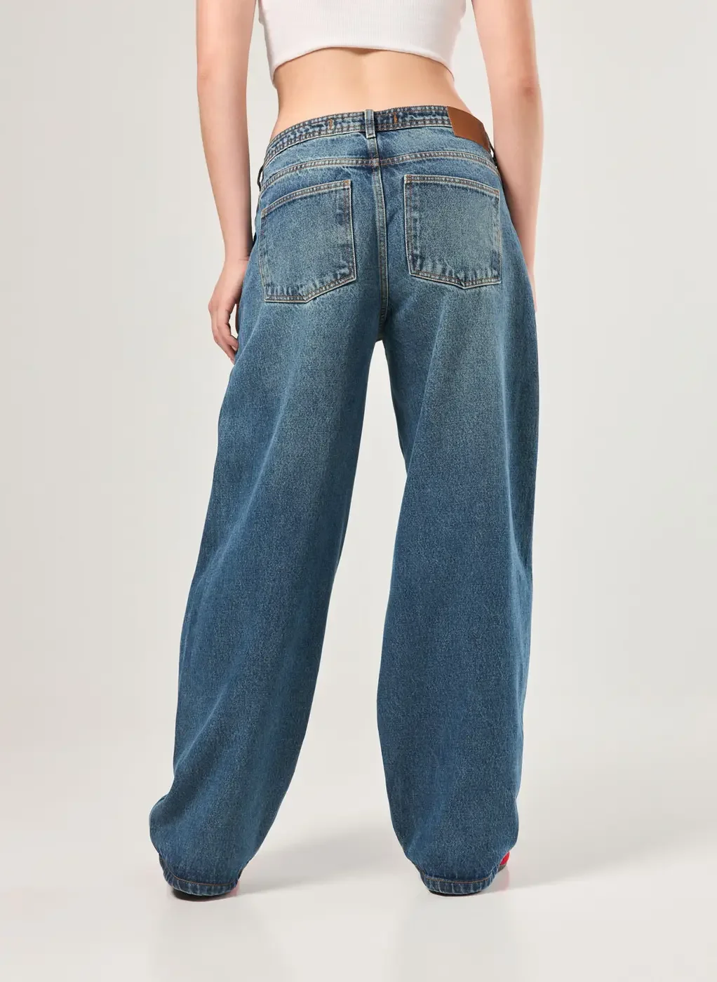 Calça Barrel Jeans Escuro