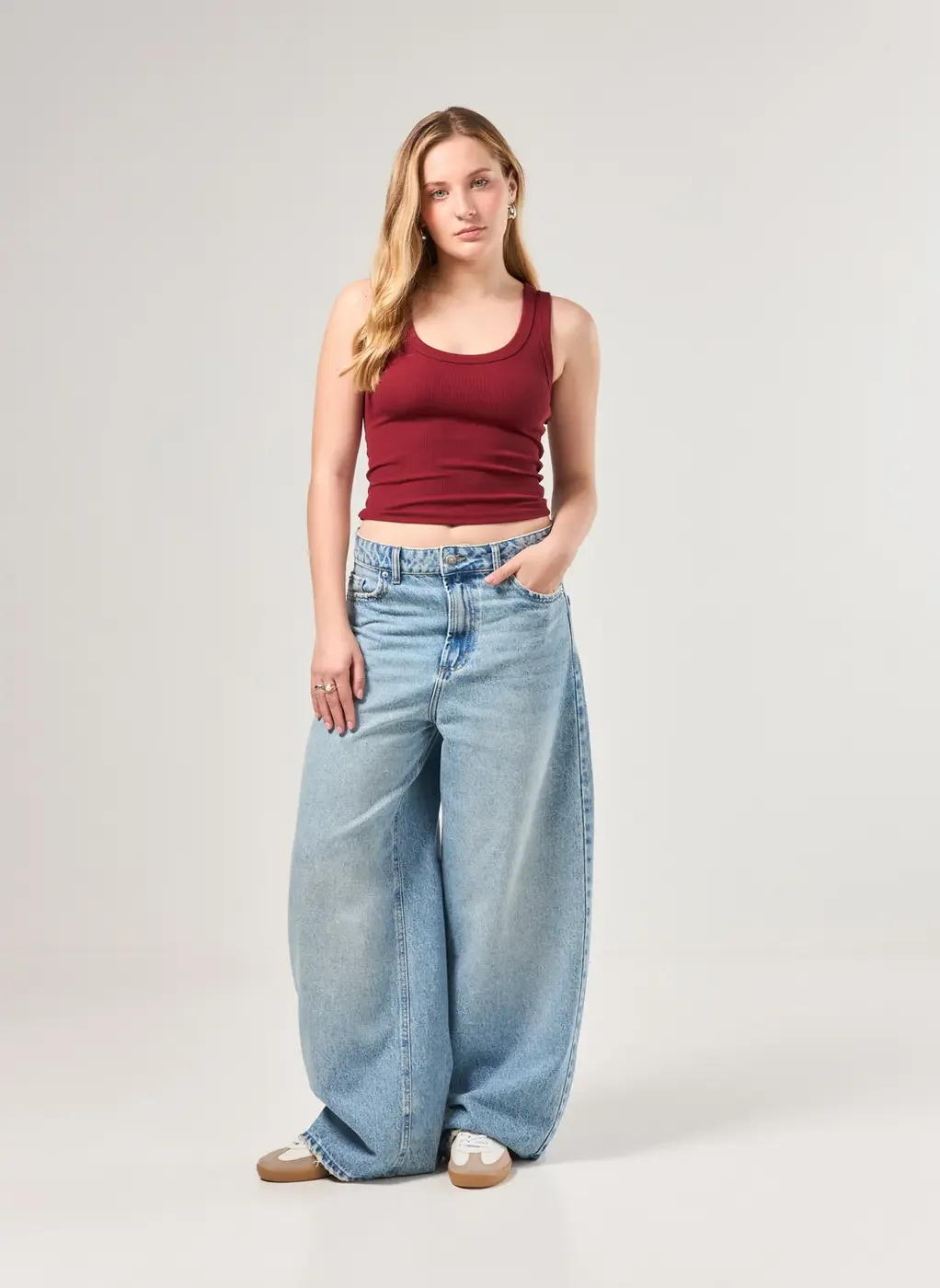 Calça Baggy Jeans Cintura Baixa