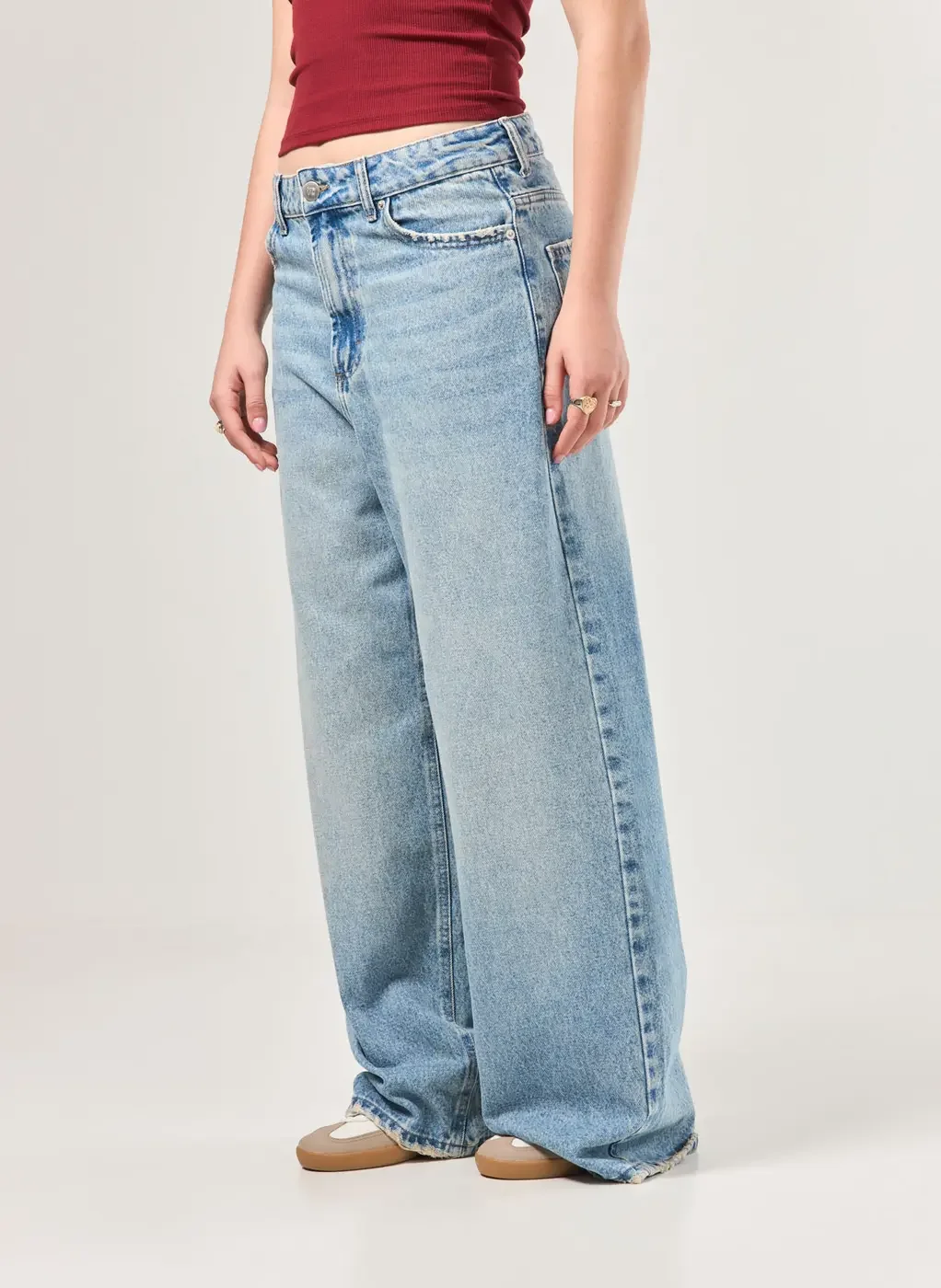 Calça Baggy Jeans Cintura Baixa