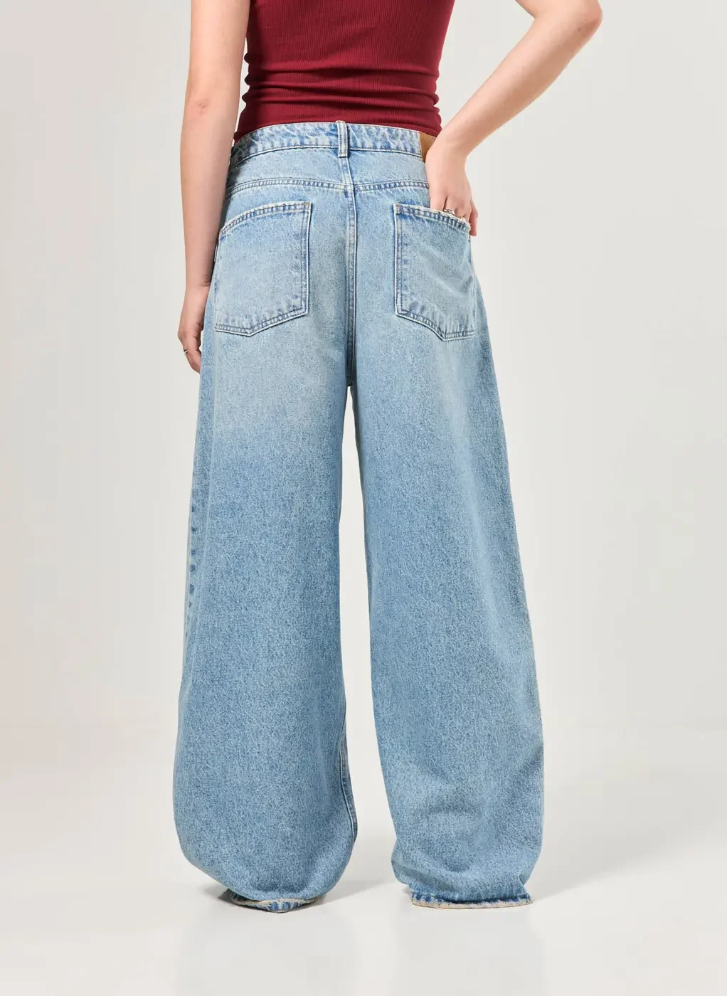 Calça Baggy Jeans Cintura Baixa