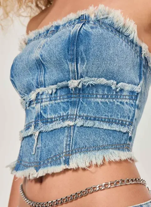 Corselet Jeans Desfiado