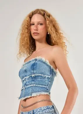 Corselet Jeans Desfiado