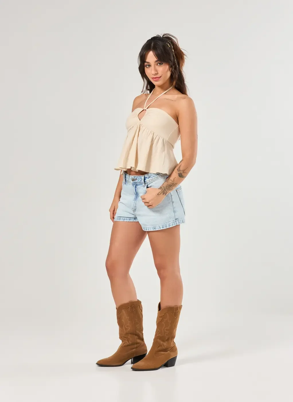 Micro Short Jeans Cintura Baixa