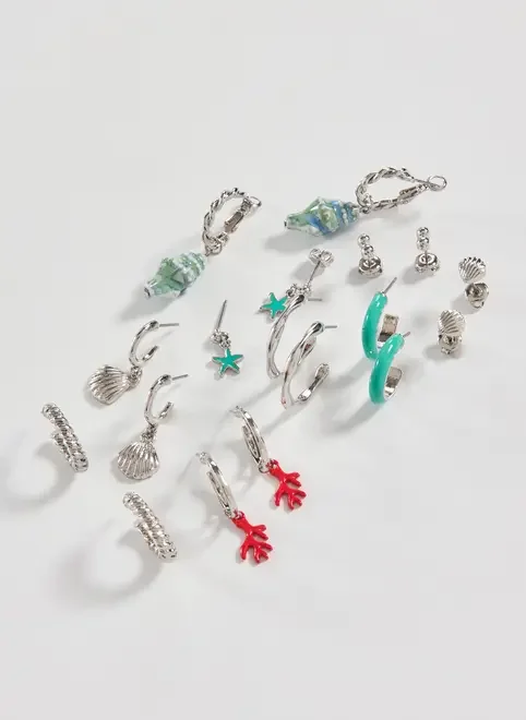 Conjunto 9 Brincos Mar