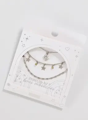 Conjunto 3 Colares Prateados Estrela