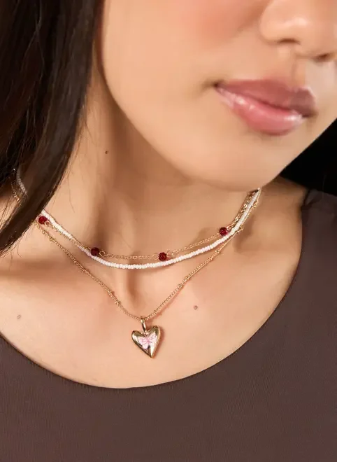 Conjunto 3 Colares Dourados Borboleta